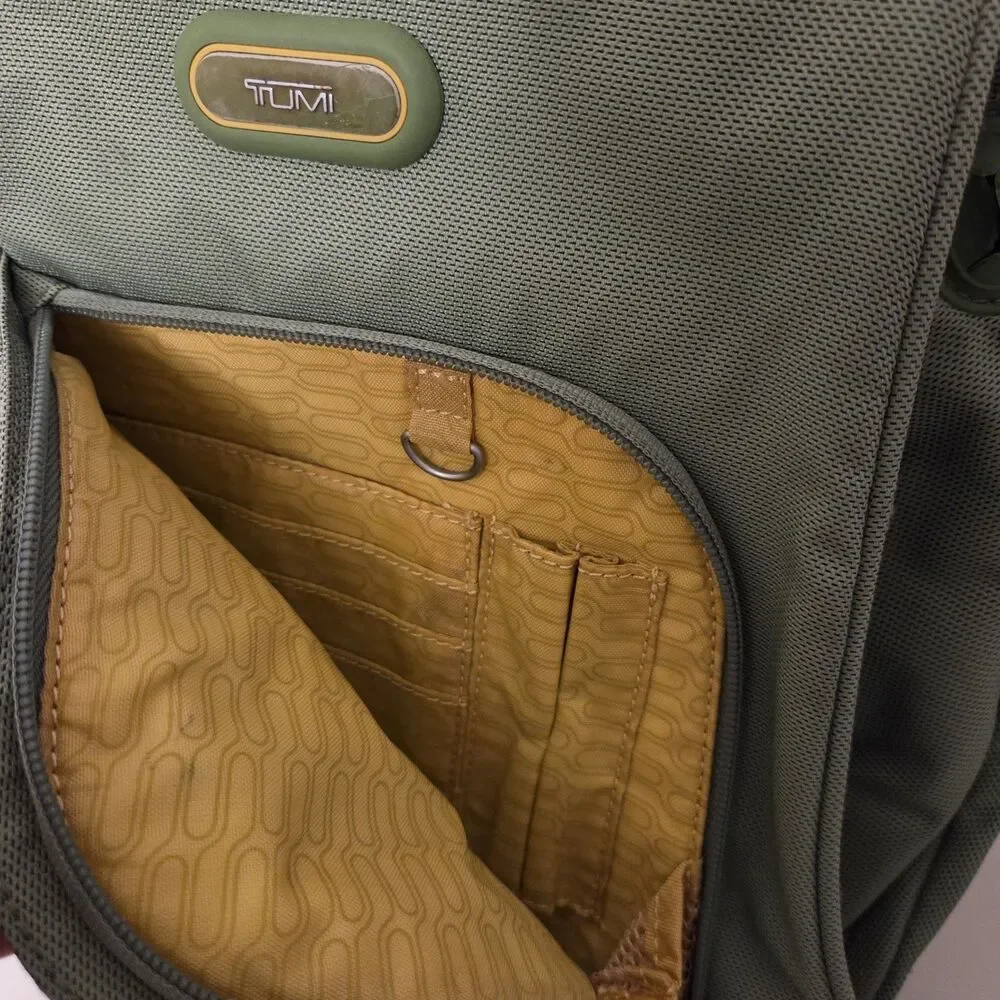 Tumi Tech Backpack Shoulder Bag Sling Nylon Green 5104LCH